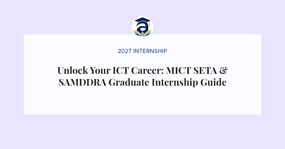 Unlock Your ICT Career: MICT SETA & SAMDDRA Graduate Internship Guide