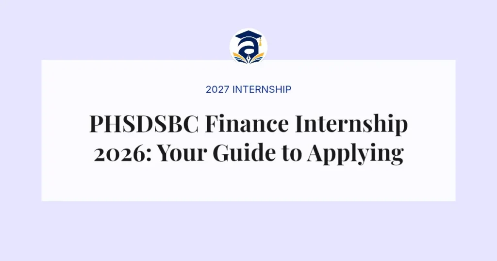 PHSDSBC Finance Internship 2026: Your Guide to Applying