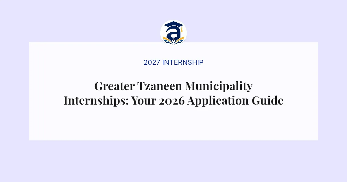 Greater Tzaneen Municipality Internships: Your 2026 Application Guide