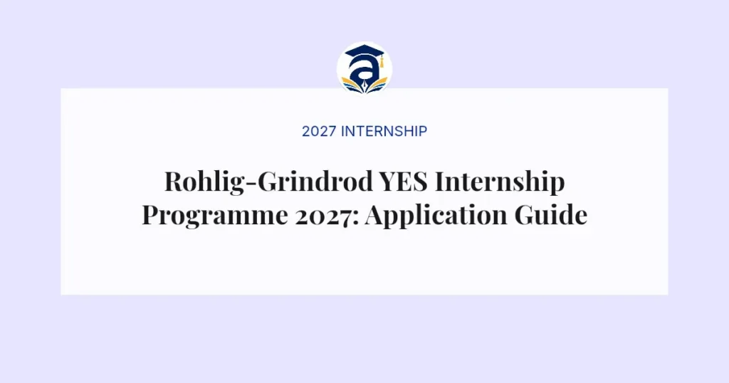 Rohlig-Grindrod YES Internship Programme 2027: Application Guide