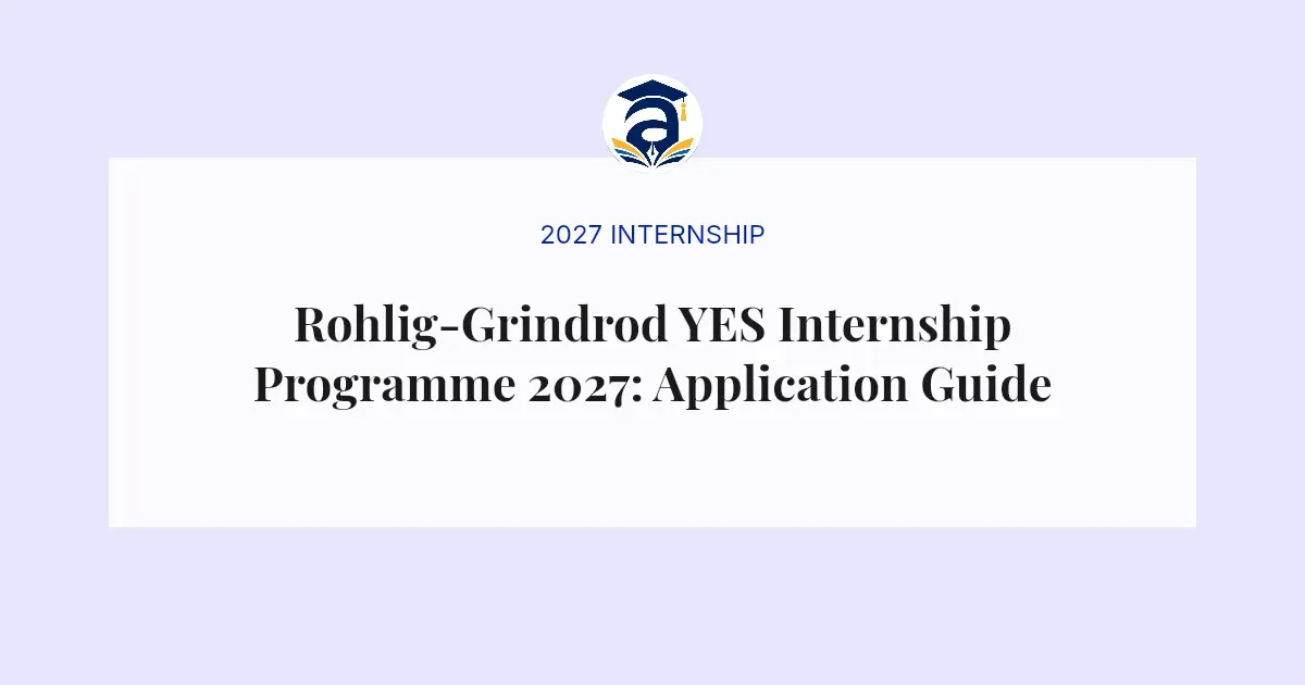 Rohlig-Grindrod YES Internship Programme 2027: Application Guide