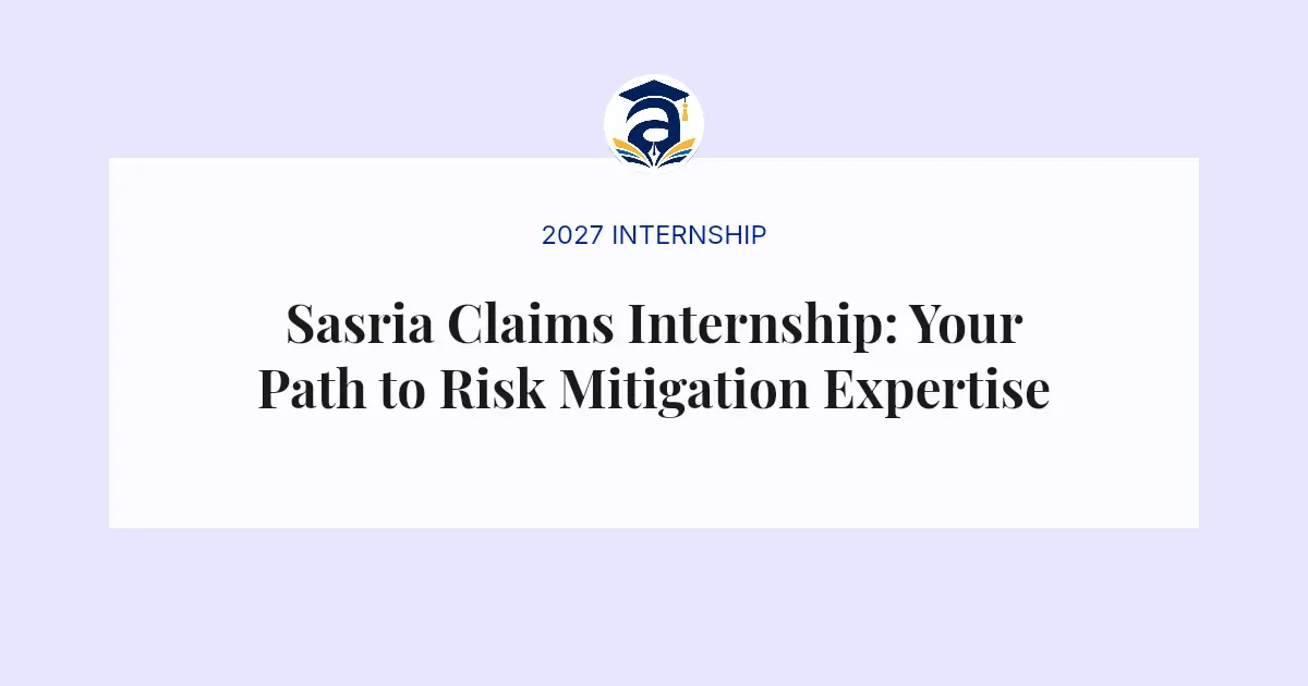 Sasria Claims Internship: Your Path to Risk Mitigation Expertise