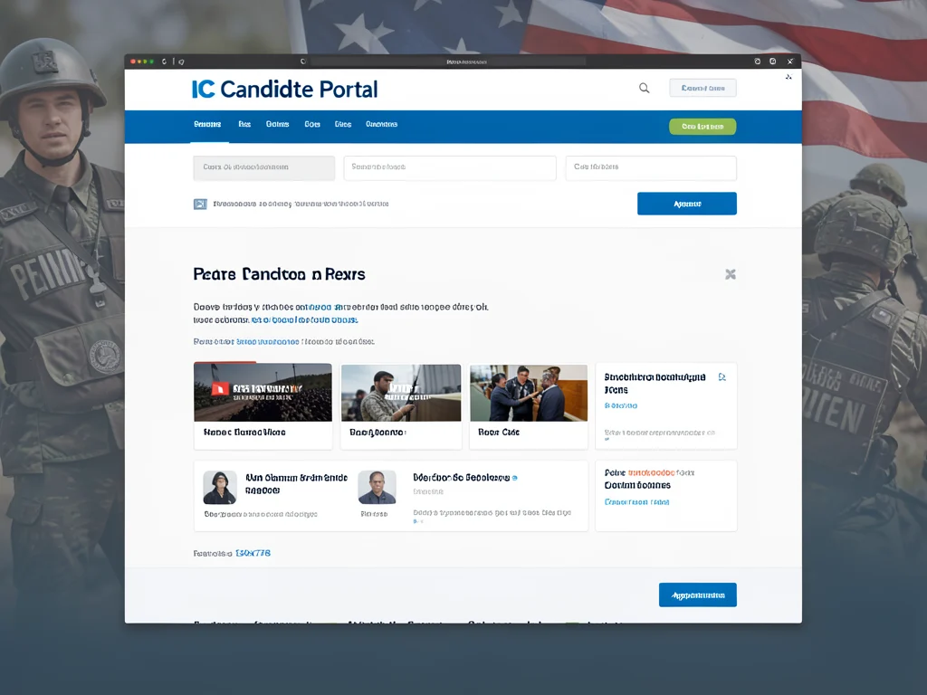 Screenshot of the IC Candidate Portal website, showcasing job search and application features.