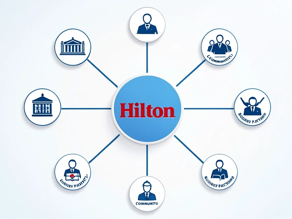 Diagram illustrating Hilton's stakeholder engagement.