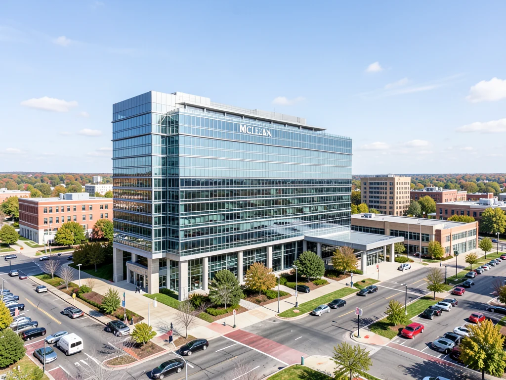 Exterior view of Hilton's headquarters in McLean, Virginia.