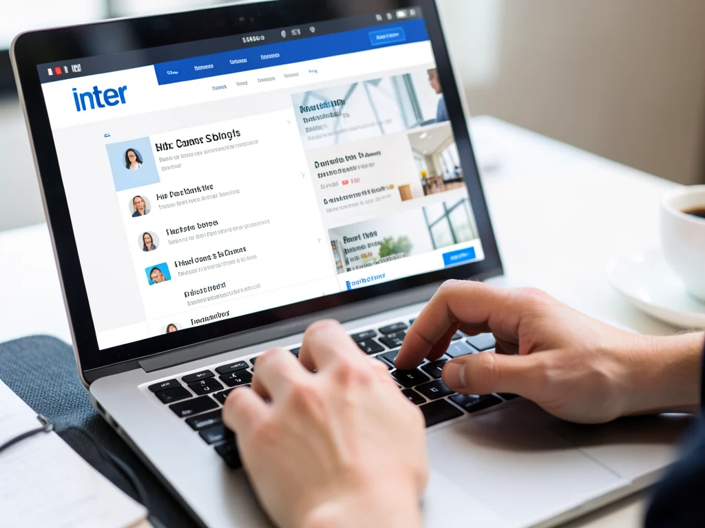 Applying for an internship through Inter's official careers portal.