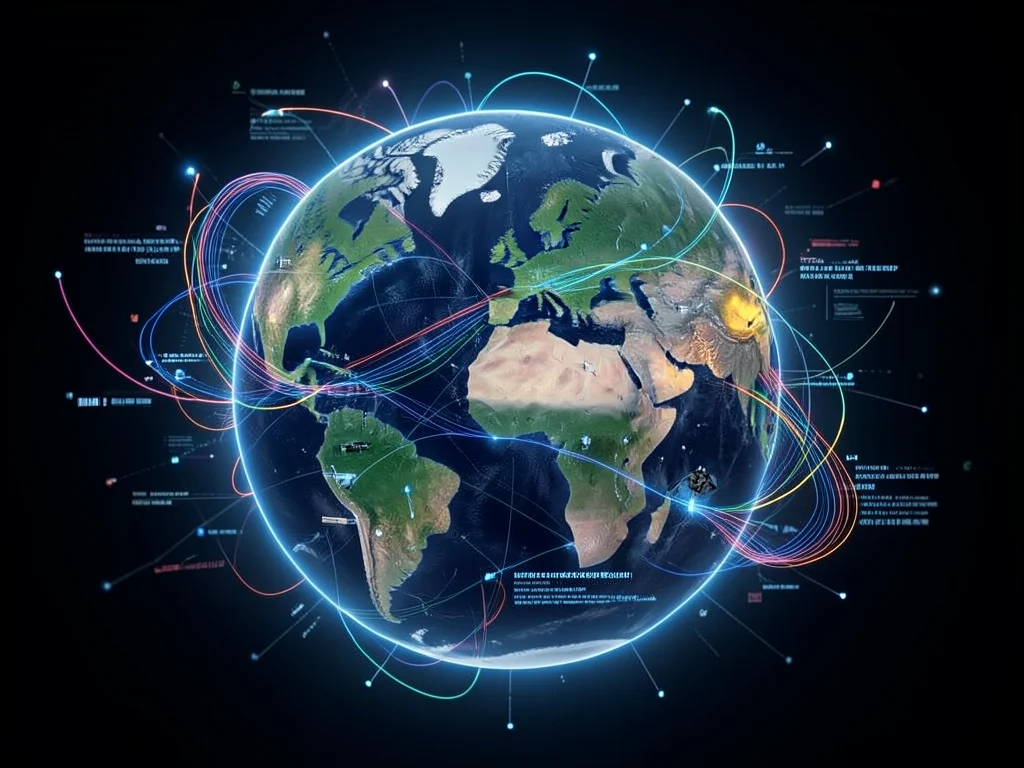 Symbolic image representing national security and global intelligence.