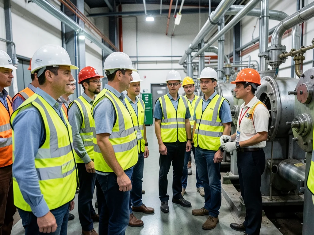Interns on a facility tour at an ExxonMobil plant.