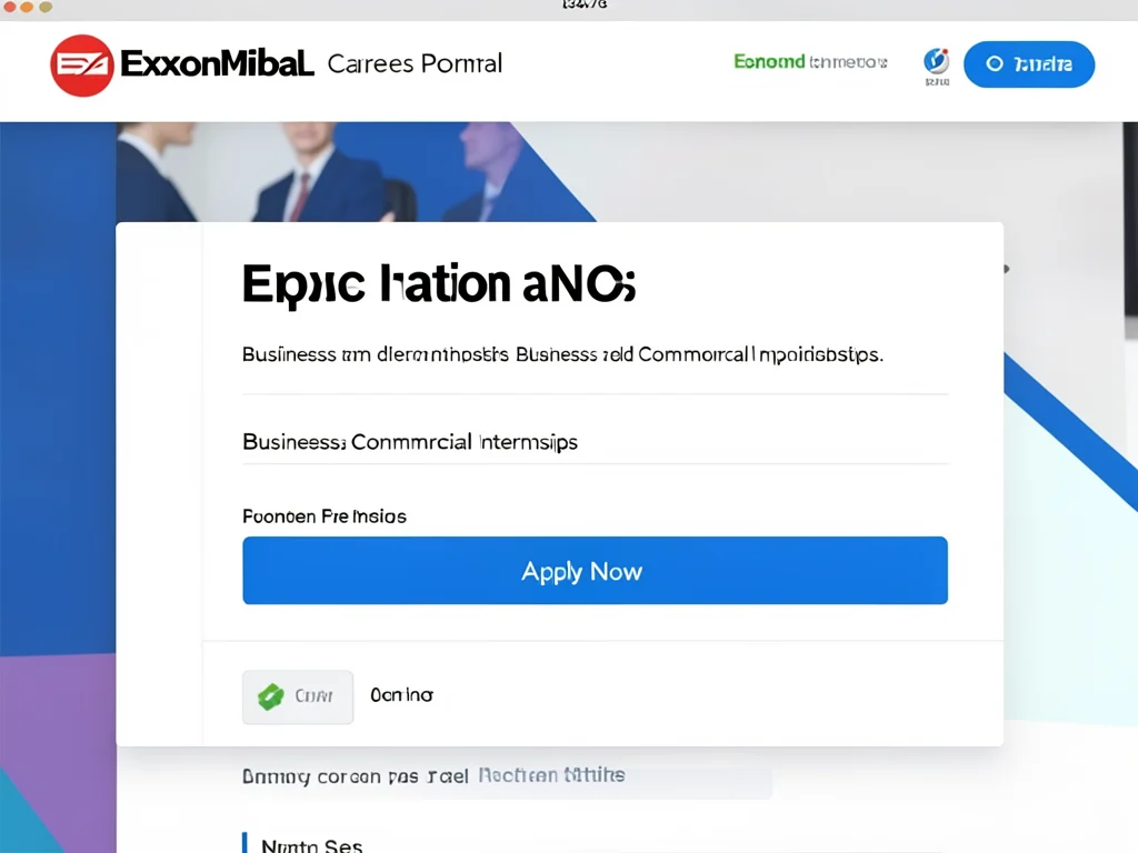 Screenshot of the ExxonMobil careers portal application page.
