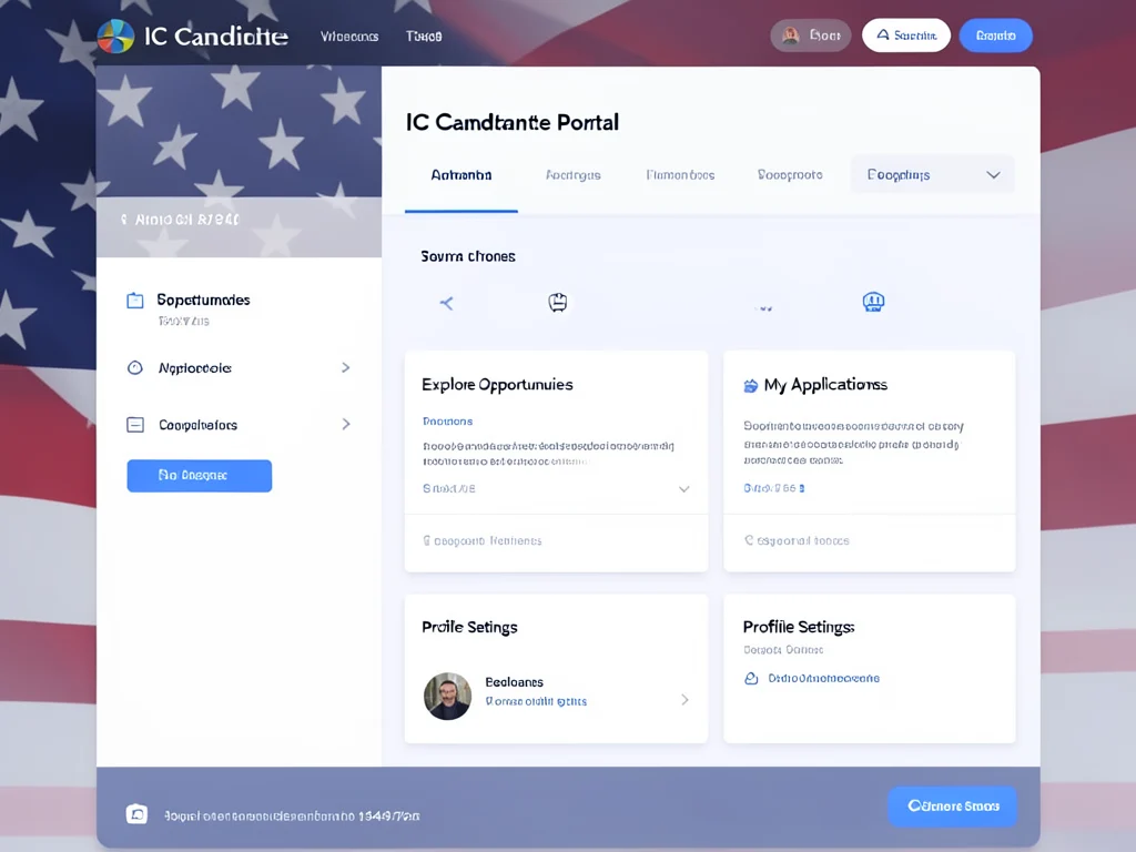 Screenshot of the IC Candidate Portal dashboard, highlighting key navigation options.