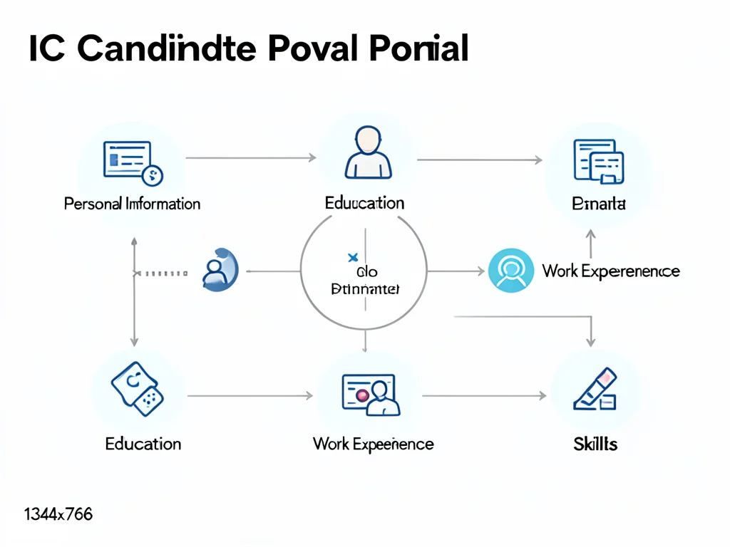 Infographic illustrating the steps involved in creating a profile on the IC Candidate Portal.
