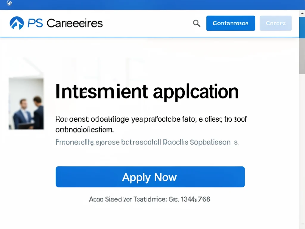 APS careers website internship application page