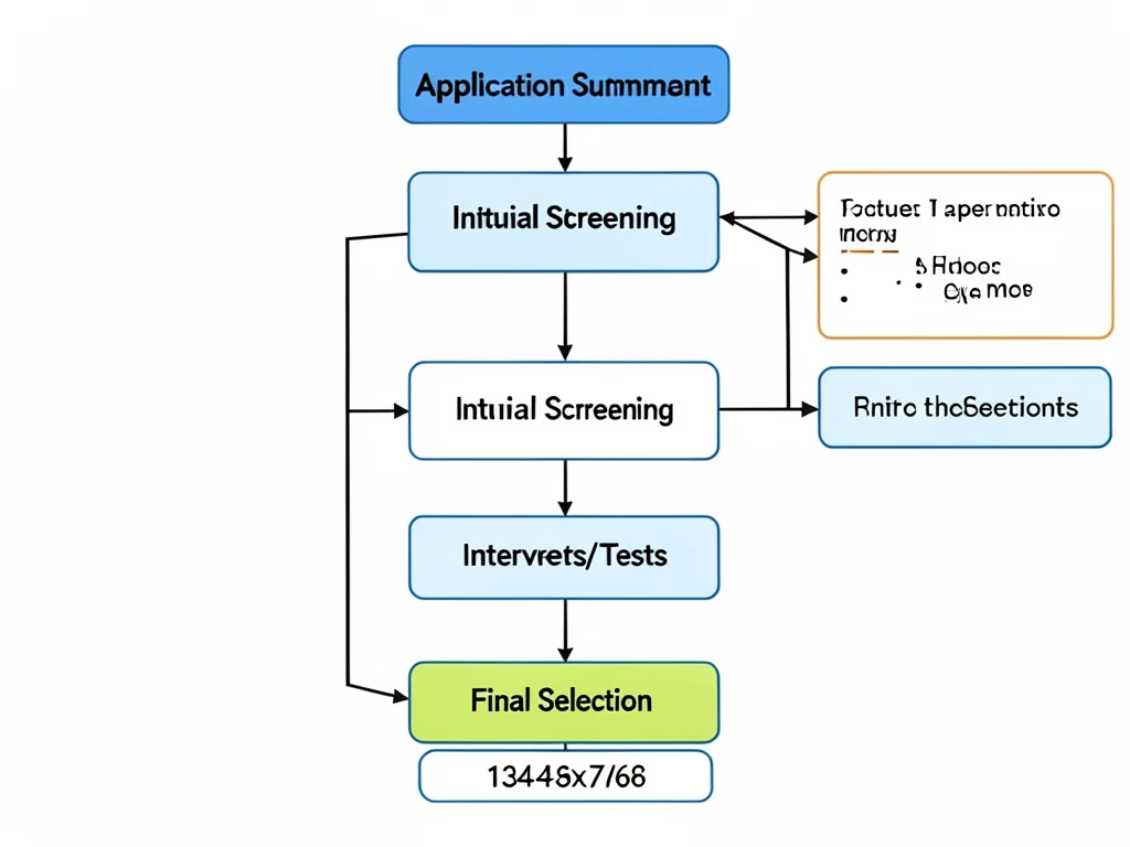 Flowchart depicting the stages of an application assessment and selection process.