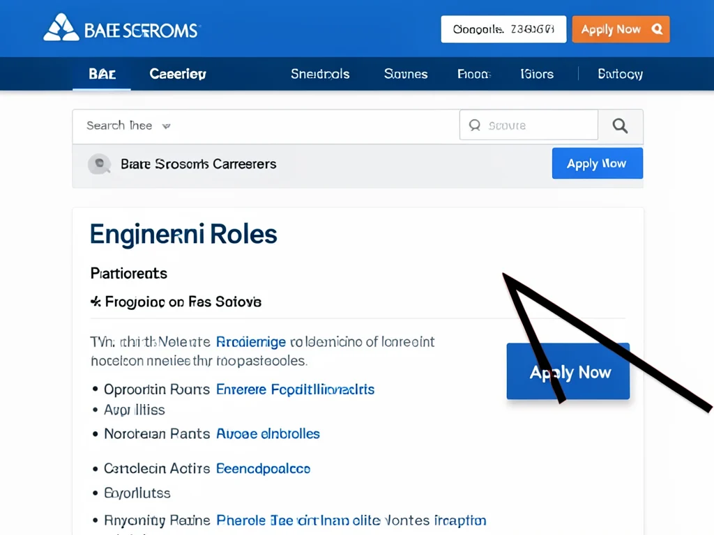 BAE Systems careers website interface.