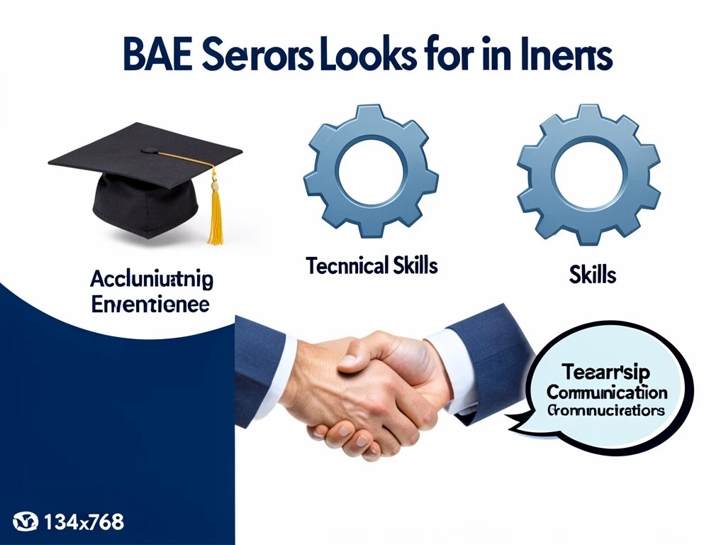 Infographic showing desired qualities for BAE Systems interns.