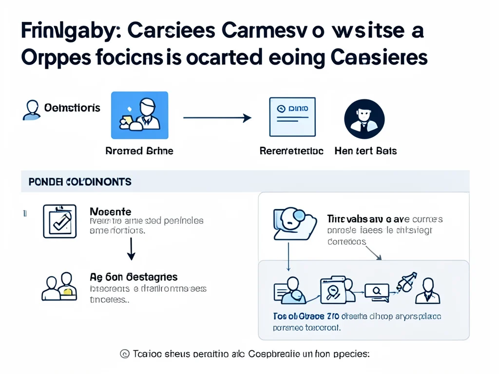 Flowchart illustrating steps to find job openings on a careers website.