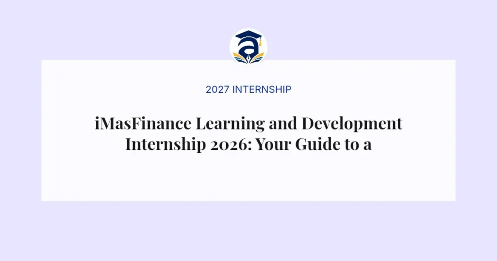 iMasFinance Learning and Development Internship 2026: Your Guide to a Career in HR