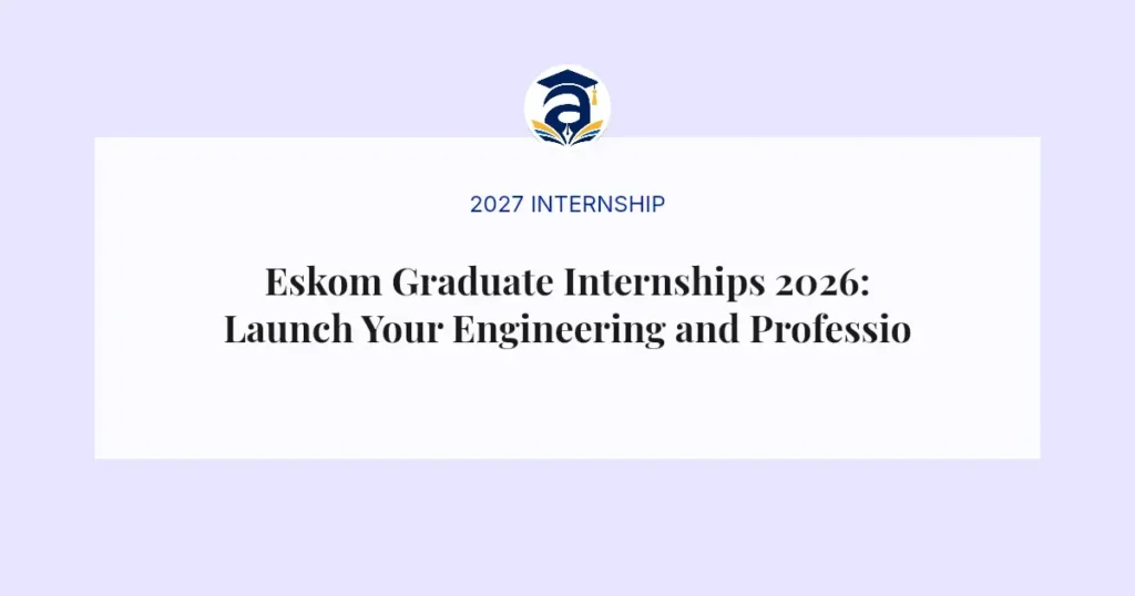 Eskom Graduate Internships 2026: Launch Your Engineering and Professional Career