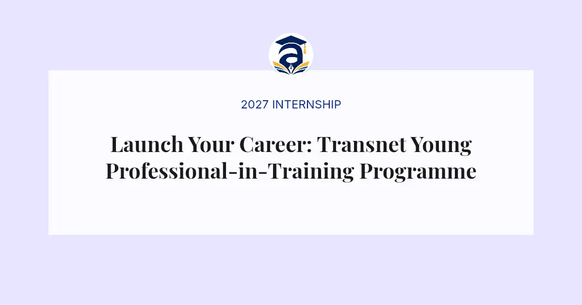 Launch Your Career: Transnet Young Professional-in-Training Programme
