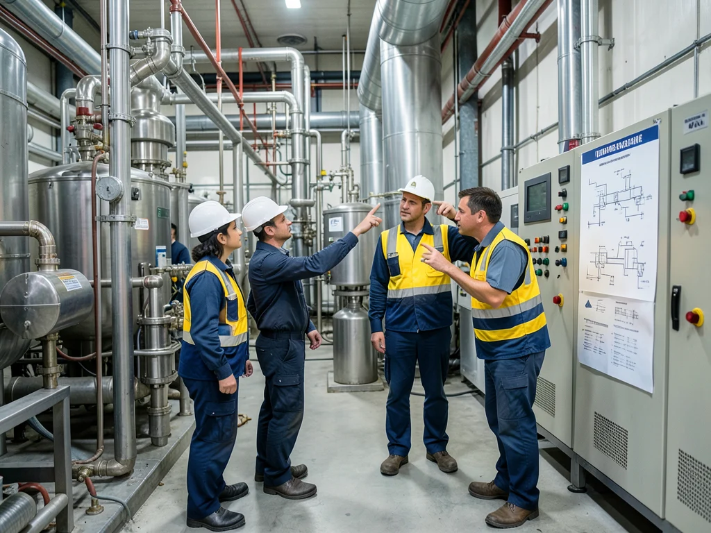 Engineers inspecting water treatment infrastructure.