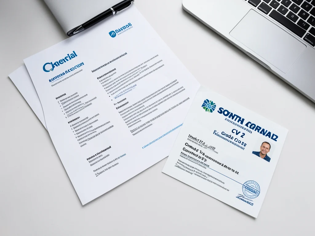 Essential documents for the FSCA learnership application: CV, certified Grade 12 certificate, and ID.